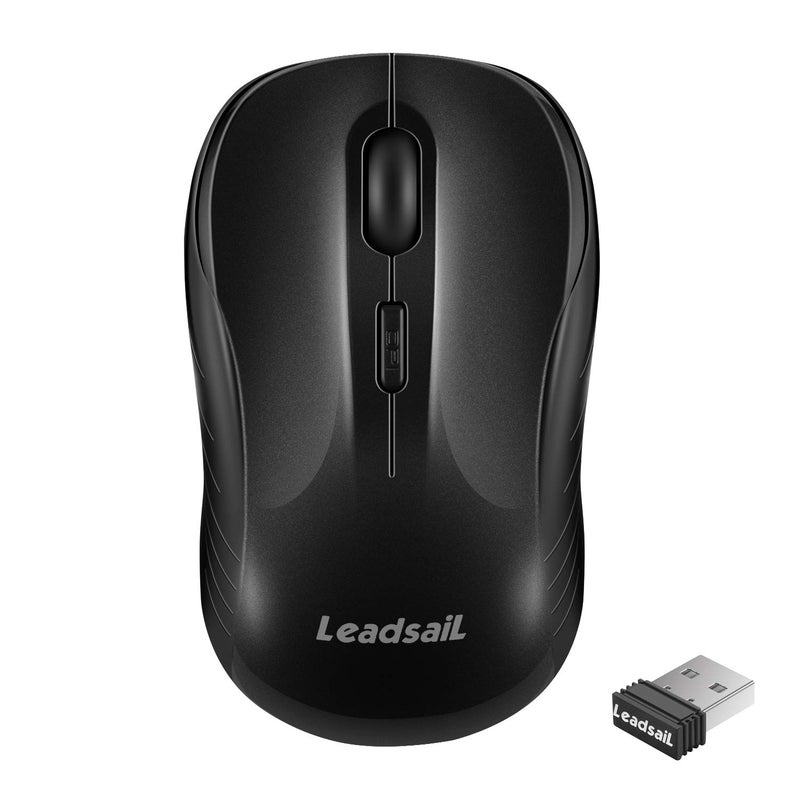 LeadsaiL Wireless Mouse Silent 2.4G USB Computer Compact Optical Cordless Mini Quiet Mice, Noiseless, 4 Buttons, 3 Adjustable DPI Mobile for PC/Laptop/Windows/Mac/Linux - Image 1